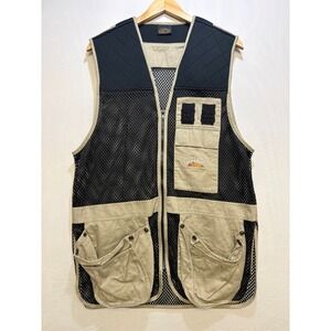Fieldline Zip Up Hunting Fishing Skeet Trap Vest Mens Black Pockets M/L (38-44)